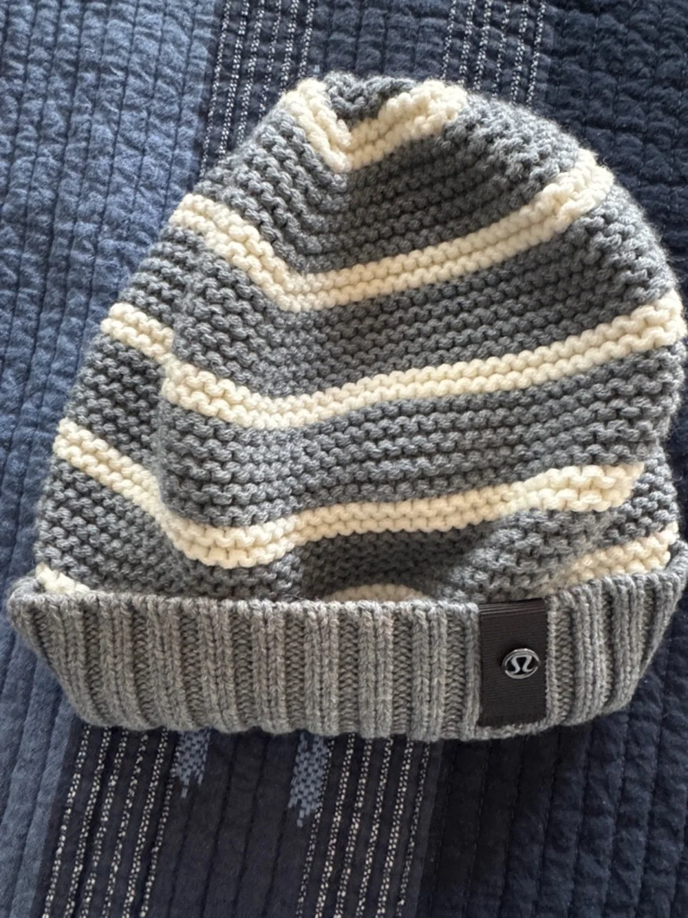 lululemon athletica Gray Striped Beanie
